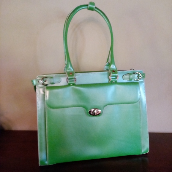 McKlein USA Winnetka Tote Briefcase Computer Bag Green - Picture 2 of 13